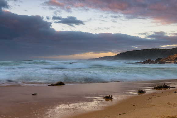 Rocks and waves - sunrise seascape at Bermagui