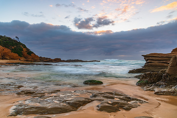 Rocks and waves - sunrise seascape at Bermagui