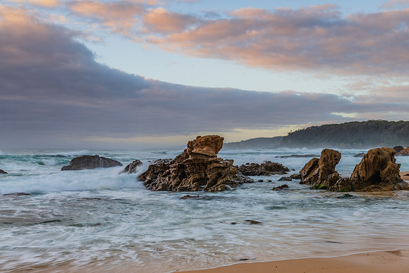 Rocks and waves - sunrise seascape at Bermagui