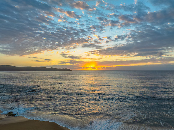 After the rain sunrise at the seaside