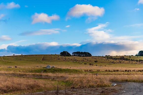 Late afternoon views over the countryside near Braidwood