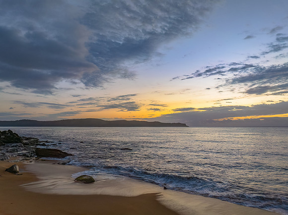 After the rain sunrise at the seaside