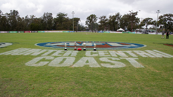 Prep work on the oval for the 2020 AFLHCC Grand Final games