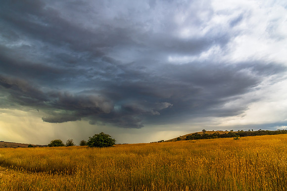 Summer storm season over the rural countryside