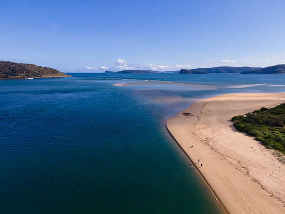 Afternoon beach flight over the channel