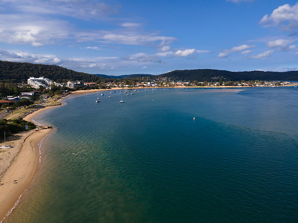 Afternoon beach flight over the channel