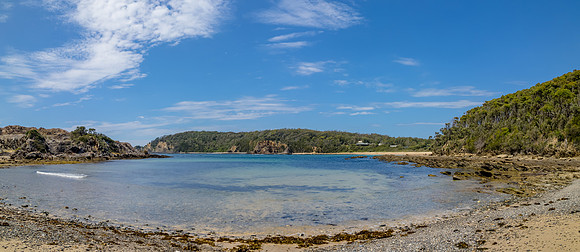 Daytime Aerial Seascape Panorama and Rock Formations