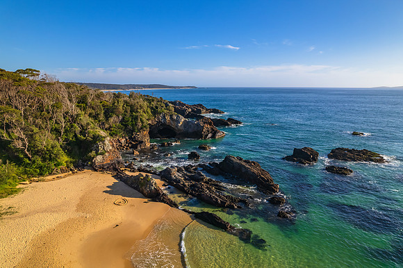 Rocks and the sea at Mystery Bay beach