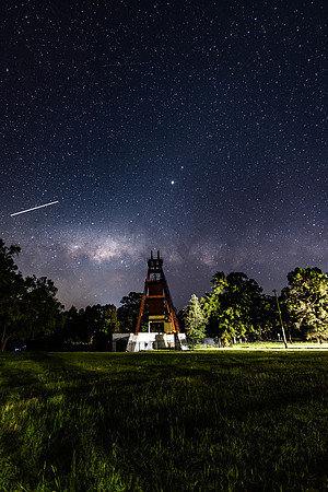 The old Mine Shaft under the Milky Way Night Sky