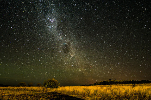 In the dark of the night the Milky Way Galaxy lights up the sky