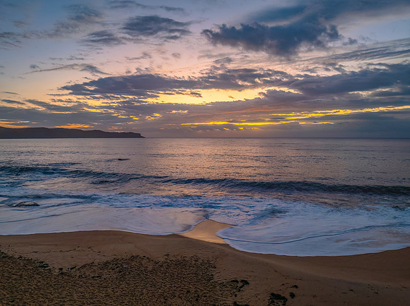 After the rain sunrise at the seaside