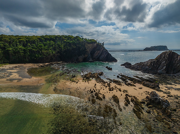 Aerial views over Guerilla Bay - Batemans Bay