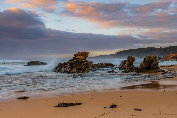 Rocks and waves - sunrise seascape at Bermagui