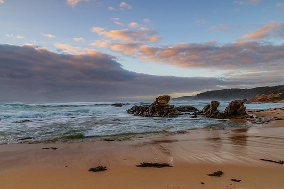 Rocks and waves - sunrise seascape at Bermagui