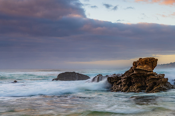 Rocks and waves - sunrise seascape at Bermagui