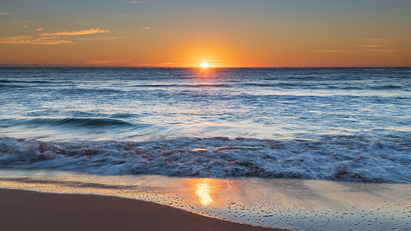 South Coast Sunrise Seascape and light high cloud