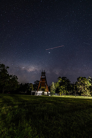 The old Mine Shaft under the Milky Way Night Sky