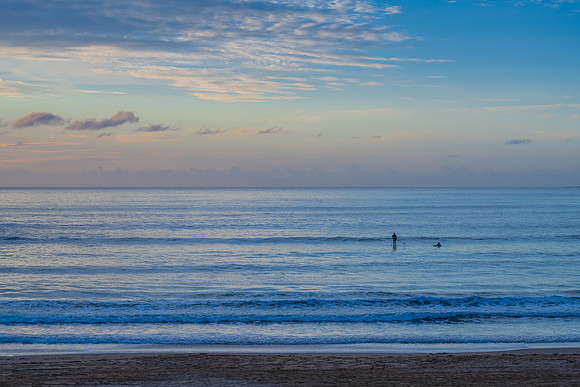 Sunrise seascape with clouds