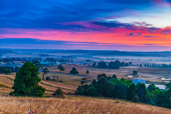 Sunrise over Blayney and surrounding countryside