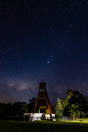 The old Mine Shaft under the Milky Way Night Sky