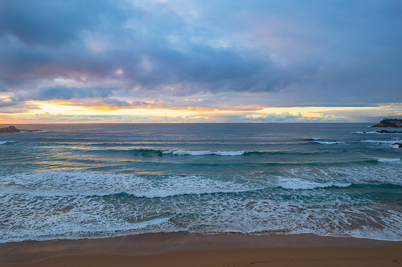South Coast Sunrise Seascape and light high cloud