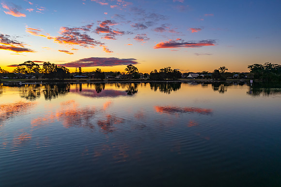 Ohmas Bay Sunset with Clouds and Reflections