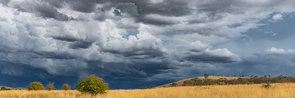 Wild storm approaching over the rural countryside