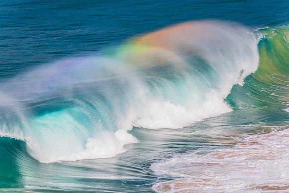 Rainbow light in the Waves at Whale Beach