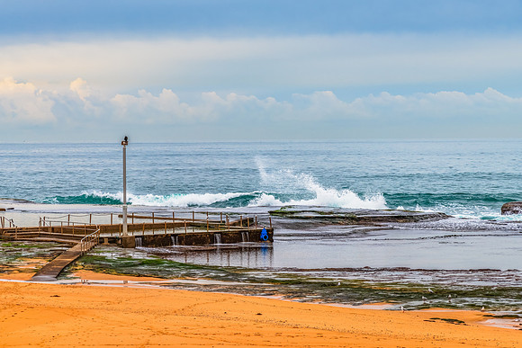 Cloud covered day at Mona Vale Beach