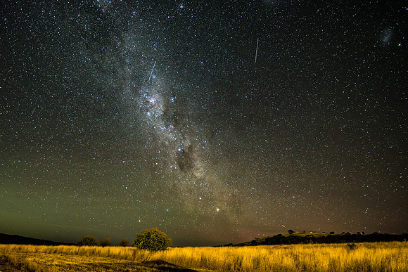 In the dark of the night the Milky Way Galaxy lights up the sky