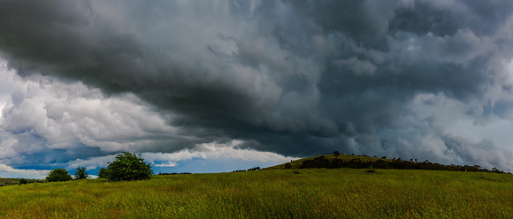 Stormy skies over the rural countryside