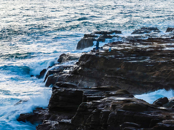 Early morning rock fishing