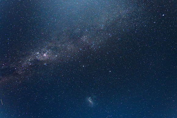 Moonlit Evening Night Sky with Stars