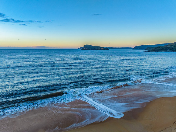 Aerial sunrise at the seaside