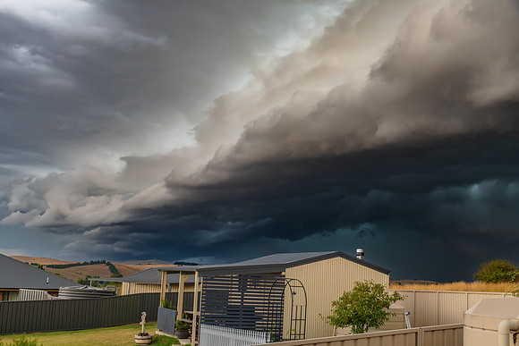 Wild storm approaching over the rural countryside