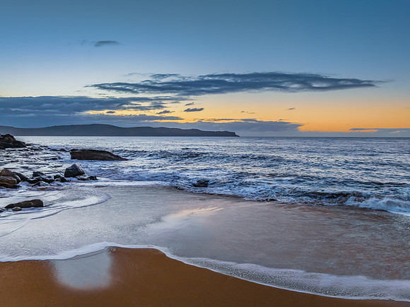 Aerial sunrise at the seaside