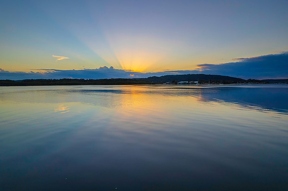 Sunrise waterscape over the bay