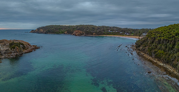 Cloud-covered sunrise over Guerilla Bay