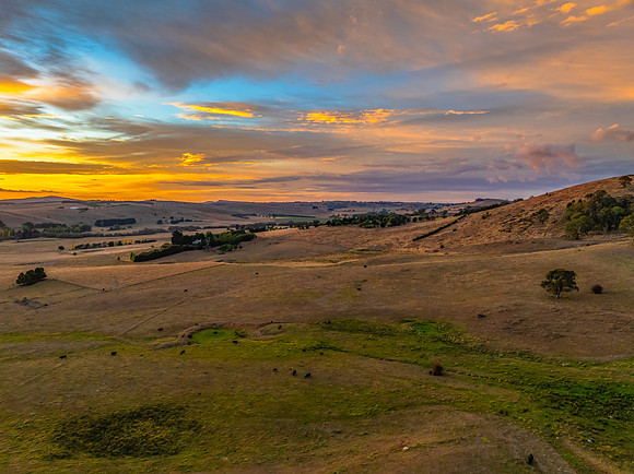 Sunrise light over the countryside