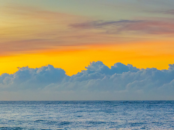 Sunrise seascape views with high cloud