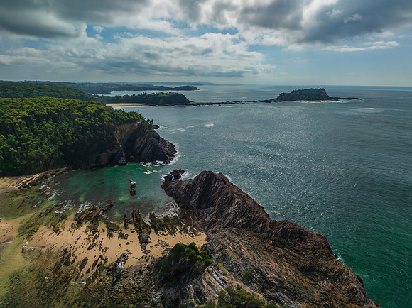 Aerial views over Guerilla Bay - Batemans Bay