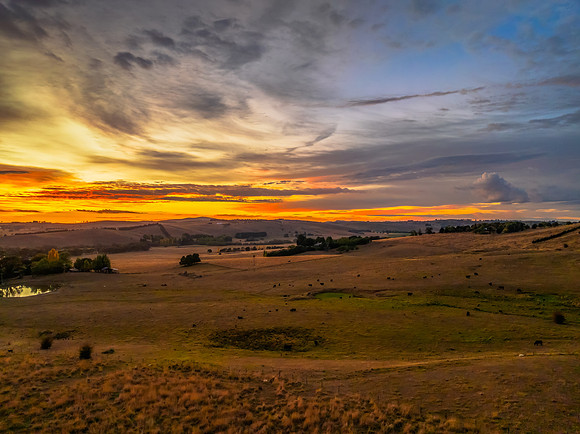 Sunrise light over the countryside