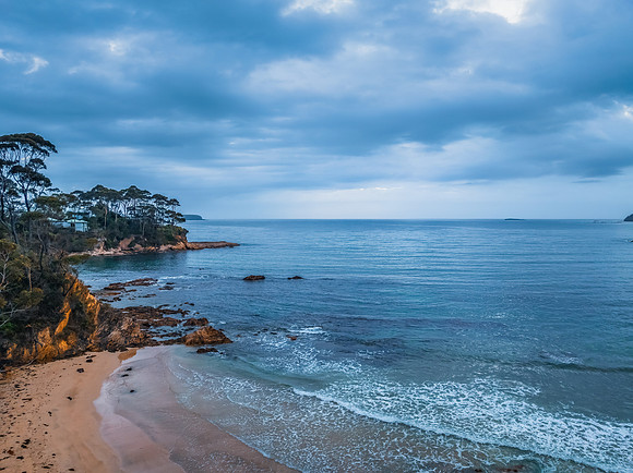 Cloudy Sunrise Seascape at Denhams Beach