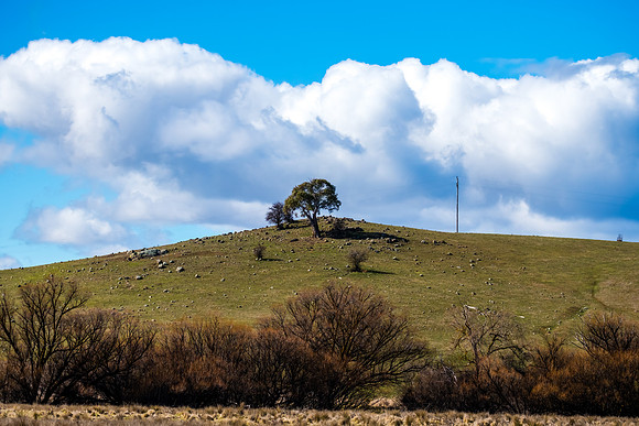 Cloud covered skies over the Winter countryside