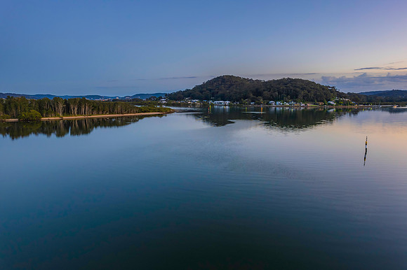 Sunrise waterscape over the bay