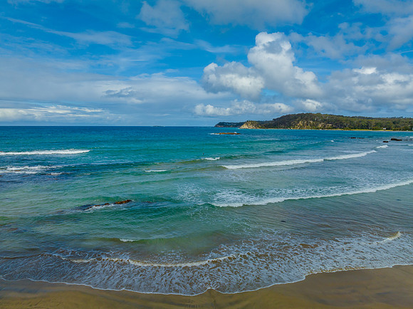 Clouds and the sea on a beautiful spring day at the coast