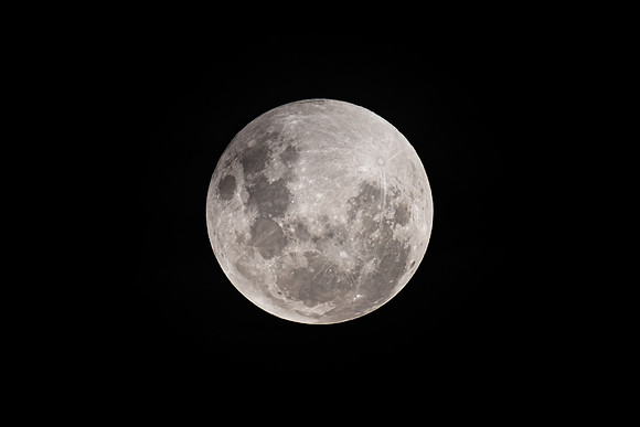 Partial Lunar Eclipse - Blood Moon, Full Moon and clouds