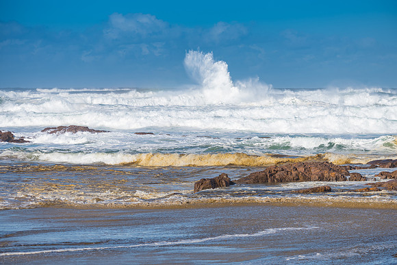 Turbulent and discoloured sea water - A wild day at the seaside