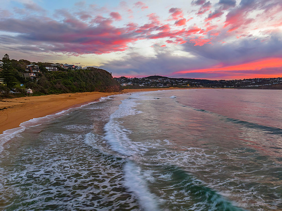 Cloud filled sunrise seascape
