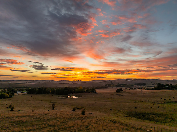 Sunrise light over the countryside